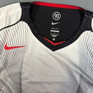 Nike Men's White Black Red Dri-FIT Soccer Jersey